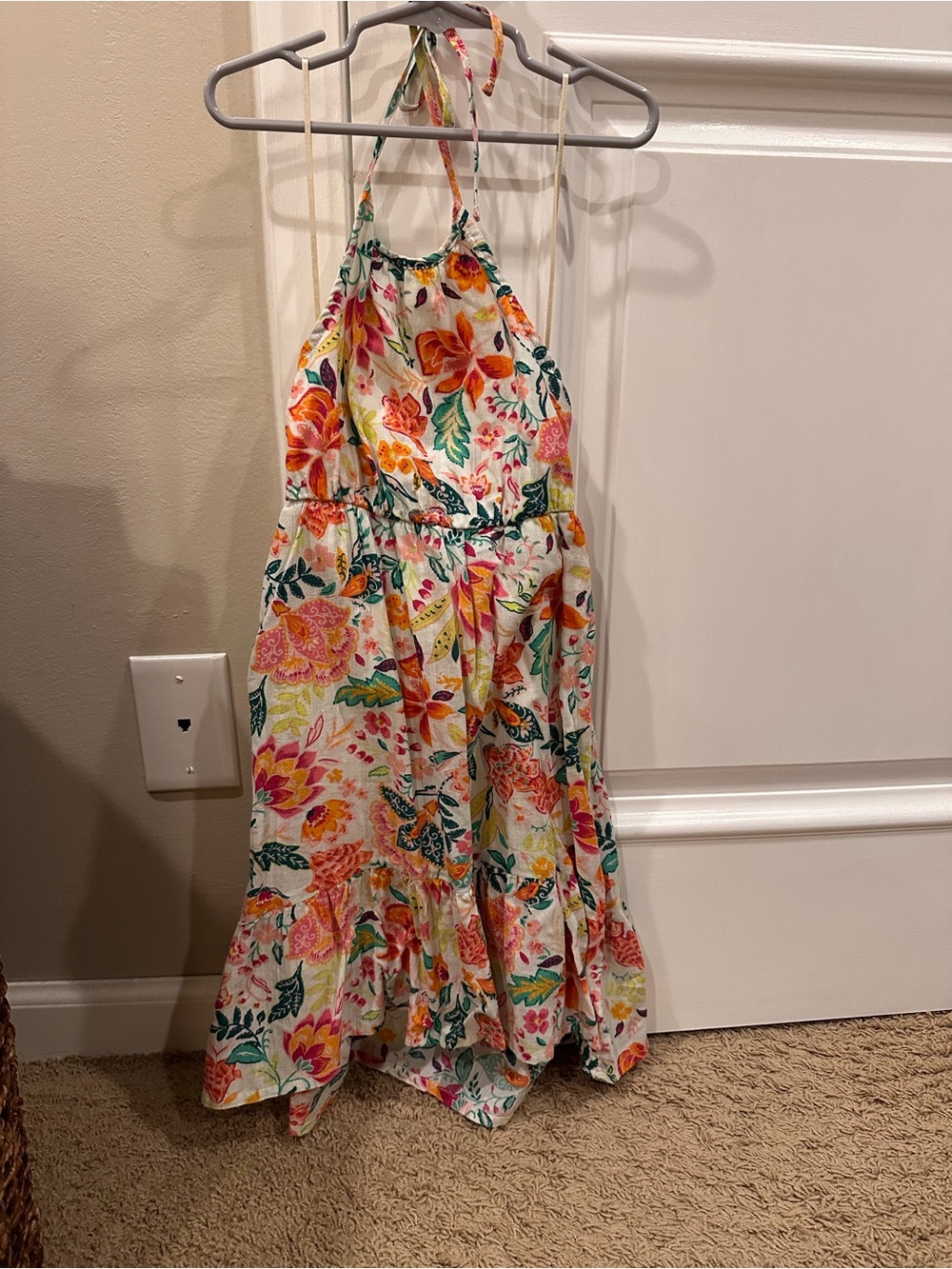 Old Navy Multicolor Floral Halter Maxi Dress